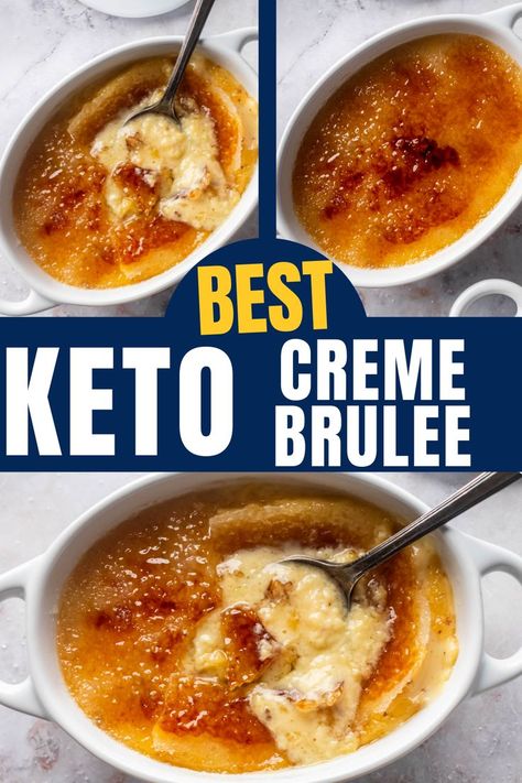 This keto creme brulee is so smooth and creamy with a melt in your mouth carmalized top. And you don't need a blow torch to make this keto creme brulee low carb. Keto Creme Brulee, Sugary Treats, Brulee Recipe, Creme Brulee Recipe, Keto Diet List, Breakfast Low Carb, Blow Torch, Postre Keto, Diet Breakfast Recipes