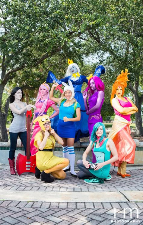 Adventure Time Group Group Cosplay Ideas, Adventure Time Costume, Adventure Time Cosplay, Cosplay Group, Group Costume Ideas, Group Cosplay, Lumpy Space, Lumpy Space Princess, Cosplay Cosplay