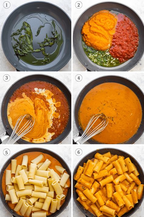 This vegan Pumpkin Pasta is a savory fall-inspired recipe made with a dairy-free sauce that is full of nutrients and vitamins with a subtle pumpkin taste. | Pumpkin Recipes | Rigatoni Pasta | Dinner Recipes | Easy Recipes #pumpkinpasta #pumpkinsauce #fallrecipes #veganpasta #dairyfreepastasauce #feelgoodfoodie Pumpkin Pasta Dairy Free, Vegan Pumpkin Sauce For Pasta, Pumpkin Pasta Crockpot, Spicy Pumpkin Sauce, Veggie Dairy Free Recipes, Fall Meals Dairy Free, Autumn Pasta Sauce, Pumpkin Puree Recipes Vegan, Tuscany Pumpkin Pasta Sauce Recipes