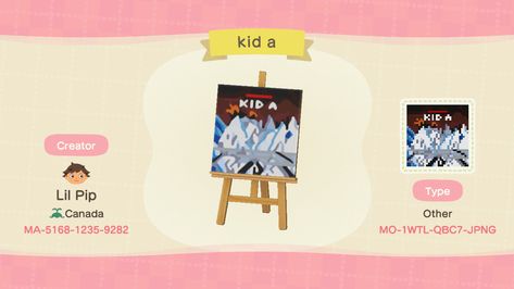 Animal Crossing Album Covers Codes, Acnh Idea, Radiohead Kid A, Acnh Patterns, Acnh Clothes, Acnh Designs, Kid A, Acnh Codes, Acnh Ideas