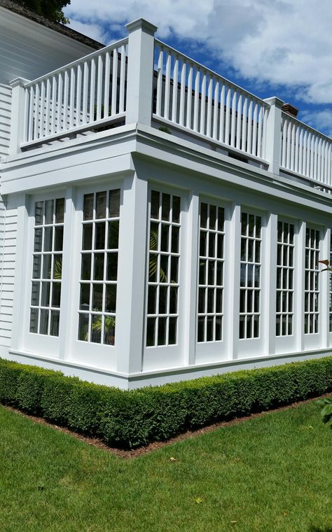 Sunroom | Windows Exterior Sunroom, House Plans With Sunroom, Functional House Plans, Porch To Sunroom, Smart House Plans, Windows House, Sunroom Windows, Second Floor Deck, Small Sunroom