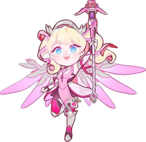 Pink Mercy Rose Gold Mercy, Pink Mercy Icon, Mercy Pfp, Pink Mercy, Mercy Fanart, Angela Ziegler, Overwatch Characters, Overwatch Mercy, Mercy Overwatch