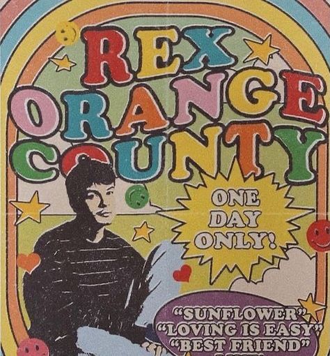 Rex Orange County, Rex Orange, Bedroom Wall Collage, Music Poster Design, Dorm Posters, Inspired Aesthetic, Aesthetic Poster, Picture Collage Wall, Concert Poster