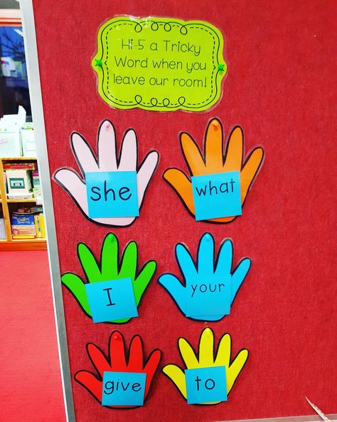 Jolly Phonics Tricky Words Activities, Sight Words Decoration Ideas, Classroom Literacy Displays, Ckla Tricky Word Wall, Phonics Intervention Ideas, Tricky Words Activities, Jolly Phonics Tricky Words, Phonics Display, Pre K Sight Words