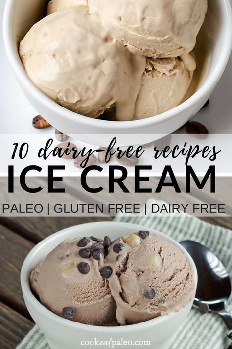 Try these easy homemade dairy-free ice cream recipes for a sweet and healthy treat—paleo, gluten-free, vegan and even keto versions of your favorites. With healthy recipes for flavors like coffee, mint chocolate chip, chocolate “peanut butter” and pistachio, you’ll never miss traditional ice cream again. #dairyfreeicecream #healthyrecipes Paleo Ice Cream, Freezer Food, Easy Ice Cream Recipe, Dairy Free Ice Cream, Easy Ice Cream, Keto Ice Cream, Mint Chocolate Chip, Sorbet Recipes, Autoimmune Protocol