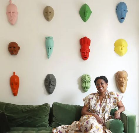 African express: an art collector’s colourful home | Life and style | The Guardian African Interior Design, Colourful Home, African Interior, Maximalist Design, African Wall Art, Geometric Cushions, Bright Fabrics, Victorian Home, African Decor