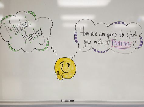 Mindset Monday... How are you going to start your week off positive? Mindset Monday Activities, Motivational Monday Activities, Mindset Monday Questions, Whiteboard Days Of The Week, Mindful Monday Classroom, Monday Activities, Snoopy Space, Morning Questions, Whiteboard Activities