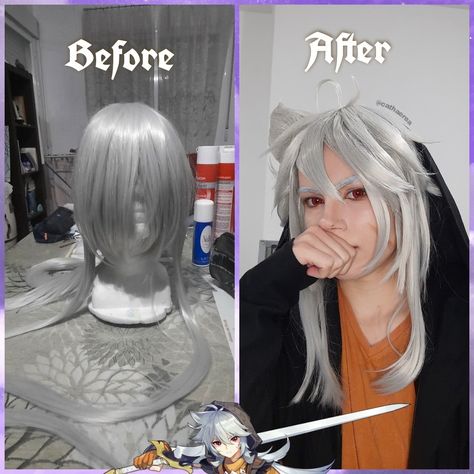 #GenshinImpactCosplay #RazorCosplay #CosplayWig Razor Cosplay, Wig Transformation, Cosplay Tutorial, Custom Wigs, Amazing Cosplay, Cosplay Wig, Cosplay Wigs, Genshin Impact, Wigs