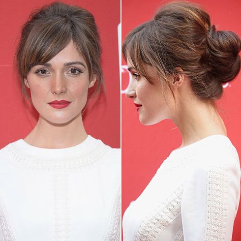 Red Carpet Updos- HarpersBAZAARUK Red Carpet Updo, Party Hair Inspiration, Hair Red Carpet, Celebrity Hair Inspiration, Chignon Bun, Red Carpet Hair, Rose Byrne, Bridesmaid Hair Updo, Celebrity Hair