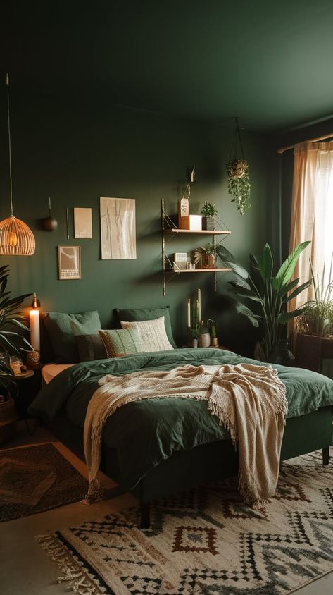 40+ Shamrock Green Bedroom Ideas for Lucky Charm Vibes & Viral Appeal Chic Minimalist Bedroom, Cozy Green Bedroom, Cozy Minimalist Bedroom, Forest Green Bedrooms, Cool Loft Beds, Bunk Bed Accessories, Dark Cozy Bedroom, Dramatic Bedroom, Moody Bedroom Ideas