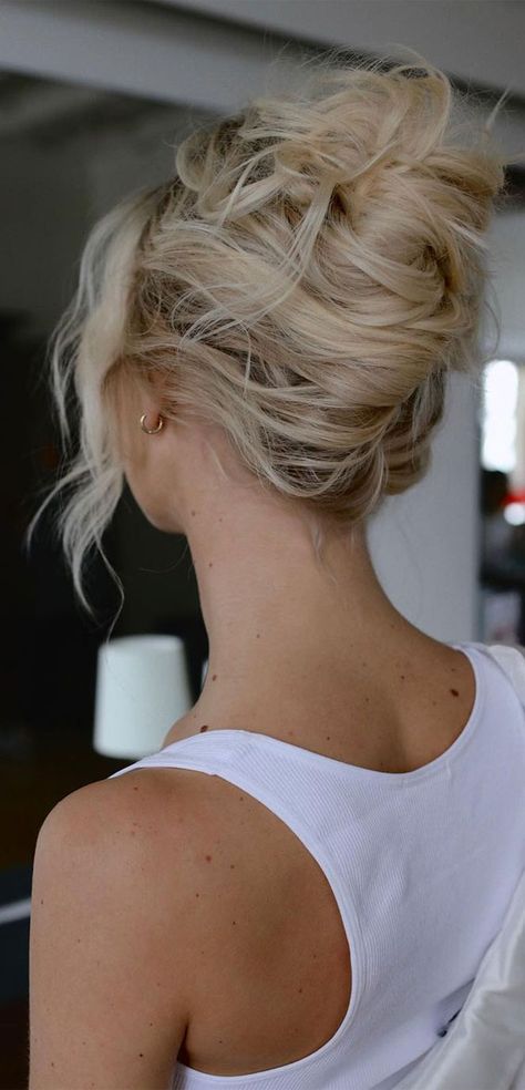 Long Blonde Hair Updo Wedding, Relaxed Up Do Wedding, Natural Curly French Twist, Messy French Bun, Bridesmaid Twisted Updo, Lose Wedding Updo, Bridal Ponytail Medium Hair, French Twist Prom Hair, Prom Messy Updo