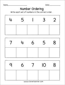 Free and fun number ordering printables for preschool and kindergarten children Worksheet For Lkg Maths, Ordering Numbers Kindergarten, Maths Worksheet For Class Kg, Ordering Numbers Worksheet Kindergarten, Ukg Class Maths Worksheet, Maths Worksheet For Kindergarten, Lkg Worksheets Maths, Maths Worksheet For Lkg, Ordering Numbers Worksheet