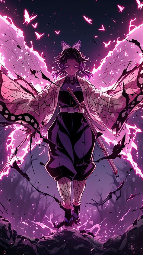 Demon Slayer Fanart Shinobu, Anime Picture Hd, Best Anime Drawings, Dark Souls Art, Anime Butterfly, Anime Villians, Cool Anime Backgrounds, Demon King Anime, Anime Nerd