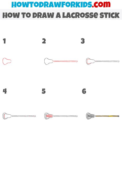 how to draw a lacrosse stick step by step How To Draw Lacrosse Stick, Lacrosse Drawing Easy, Lacrosse Stick Drawing, Lacrosse Birthday, Stick Drawings, Shell Painting, Lacrosse Stick, Food Coloring Pages, Lacrosse Sticks