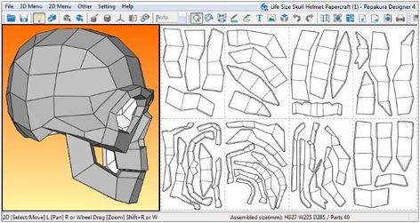 Skull Papercraft, Paper Mask Diy, Papercraft Mask, Paper Mask Template, Skull Template, Cool Things To Build, Cardboard Mask, Diy Skulls, Skull Helmet