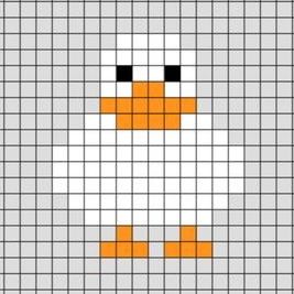 Goose Tapestry Crochet, Small Cross Stitch Patterns Free Minis, Duck Pixel Art, Melty Bead Patterns, Graph Crochet, Tiny Cross Stitch, Pixel Crochet, Tapestry Crochet Patterns, Mini Cross Stitch