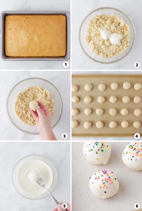 Mini Cake Balls, Cake Balls Recipe With Cream Cheese, Cake Pops With Cream Cheese Recipes, Cake Pop With Cream Cheese, How Many Cake Pops Does One Box Make, Easy Cake Balls 4 Ingredients, Cake Balls Cream Cheese, Cream Cheese Cake Pop, Easy Cake Pop Recipe No Bake