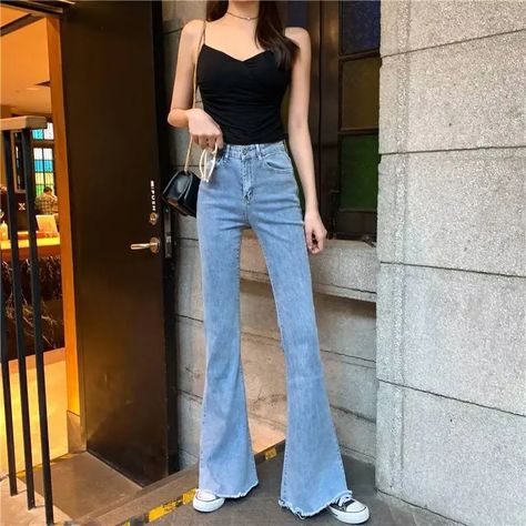 2023 Summer New Style Vintage Fashion Straight Leg High-waisted Slimming Stretch Bell Bottoms Jeans Bell Bottoms Jeans, Jeans For Women, New Style, Bell Bottoms, Bell Bottom Jeans, Style Vintage, Straight Leg, Women Jeans, Vintage Fashion