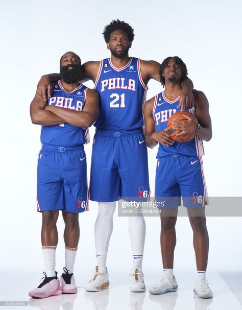 Nba Media Day, Basketball Pictures Poses, Tyrese Maxey, Wells Fargo Center, Joel Embiid, Media Day, James Harden, Wells Fargo, Basketball Pictures