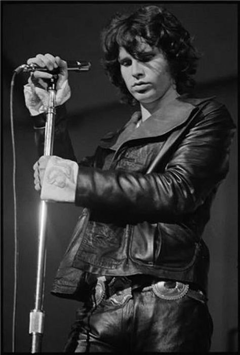 Jim Morrison, White Photo, A Man, Leather Jacket, Black And White, Leather, White, Black