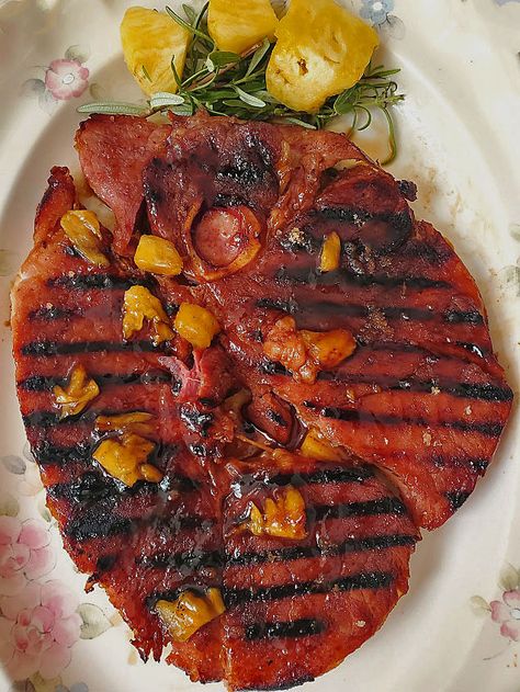 Grilled Ham Steak, Grilled Ham Steaks, Asian Sauce Recipes, Ham Steak Recipes, Madeira Sauce, Ham Steak, Teriyaki Sauce Recipe, Teriyaki Glaze, Grilled Ham