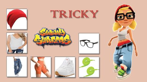 HAVE YOUR OWN TRICKY COSTUME FROM SUBWAY SURFERS Tricky Subway Surfers Cosplay, Subway Surfers Tricky Outfit, Subway Surfers Costume Ideas, Subway Surfer Girl Costume, Subway Surfers Characters Costume, Tricky Halloween Costumes, Trixie Subway Surfers Costume, Trixie Subway Surfers, Subway Surfers Girl