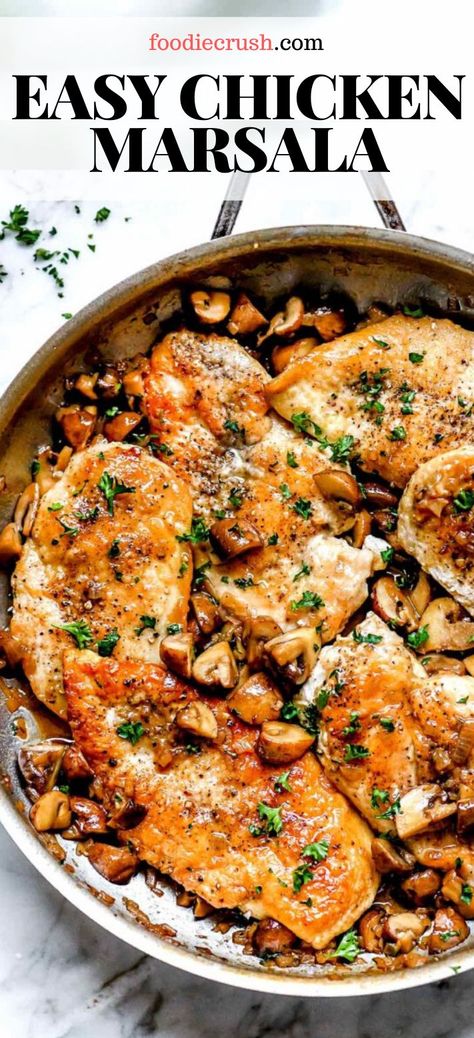 The Best Chicken Marsala, Best Chicken Marsala Recipe, Best Chicken Marsala, Foodiecrush Recipes, Easy Chicken Marsala, Chicken Lombardy Recipes, Chicken Marsala Recipe, Chicken Marsala Easy, Shallot Recipes