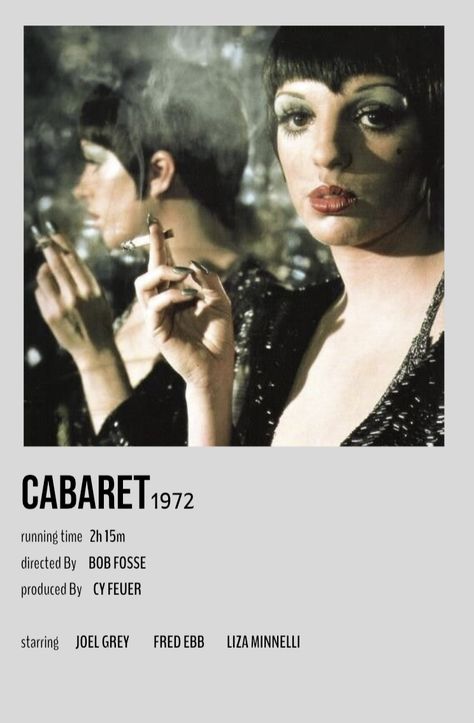 Cabaret Movie Poster, Cabaret Aesthetic, Cabaret Movie, Magician Aesthetic, Cabaret Poster, Cabaret 1972, Movie Polaroids, Cabaret Musical, Poster Polaroid