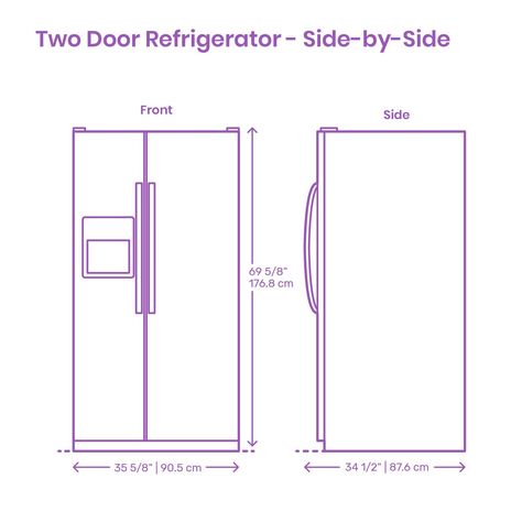 Fridge Dimensions Cm, Standard Fridge Dimensions, Fridge Size, Bathroom Luxury Design, Fridge Dimensions, Side By Side Fridge, Fridge Sizes, Refrigerator Dimensions, Double Door Fridge