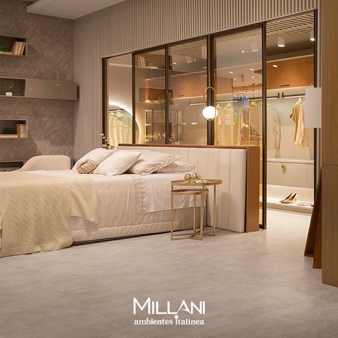 Bedroom Design With Walk In Wardrobe, Shower Inside Bedroom, Dressing Room With Bed, Master Room With Dressing, Luxury Homes Dream Houses Interior Bedrooms, Master Wardrobe, Bedroom Layout Design, Bedroom Design Trends, Luxury Room Bedroom