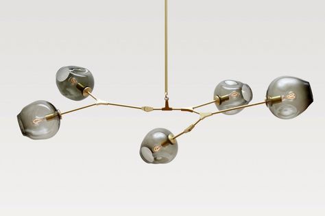 Lindsay Adelman, Lindsey Adelman, Glass Shade Pendant Light, Modern Lighting Chandeliers, Bubble Chandelier, Art Pendant, Black Pendant Light, Bubble Glass, Grey Glass