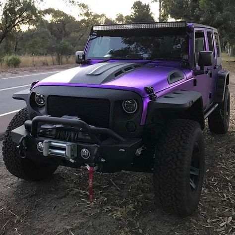 Purple Jeep Wrangler, Auto Jeep, Purple Jeep, Jeep Things, Badass Jeep, Custom Jeep Wrangler, Jeep Wrangler Accessories, Wrangler Jeep, Black Jeep