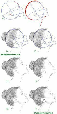 Face From The Side, Steps Drawing, Draw A Face, How To Draw Steps, 얼굴 드로잉, Drawing Tutorial Face, Drawing Tutorials For Beginners, Drawing Lesson, 얼굴 그리기