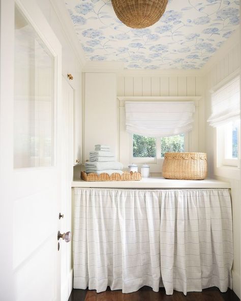 Serena & Lily Hydrangea Wallpaper, Bespoke Beds, Sleep Guide, Scallop Design, Rattan Tray, Serena And Lily, Wallpaper Rolls, Coastal Home, Rattan Basket