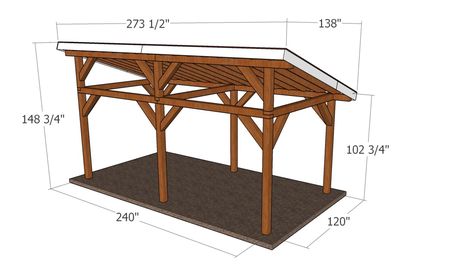 10×20 Lean to Pavilion Plans – PDF Download Free Standing Lean To, Lean To Pavilion Plans, Diy Lean To Patio Cover, Lean To Porch Ideas, Lean To Patio Cover, Lean To Gazebo, Free Standing Carport, Lean To Pavilion, Lean To Carport