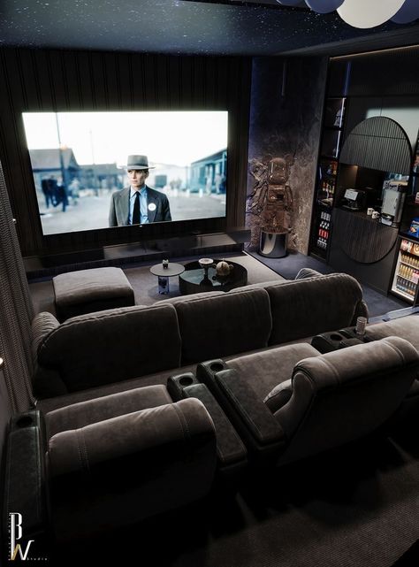 Home Theater Basement, Home Theater Room Design, Theater Room Design, Home Cinema Room, Home Theater Decor, At Home Movie Theater, Home Theater Rooms, Home Theater Design, Home Theatre