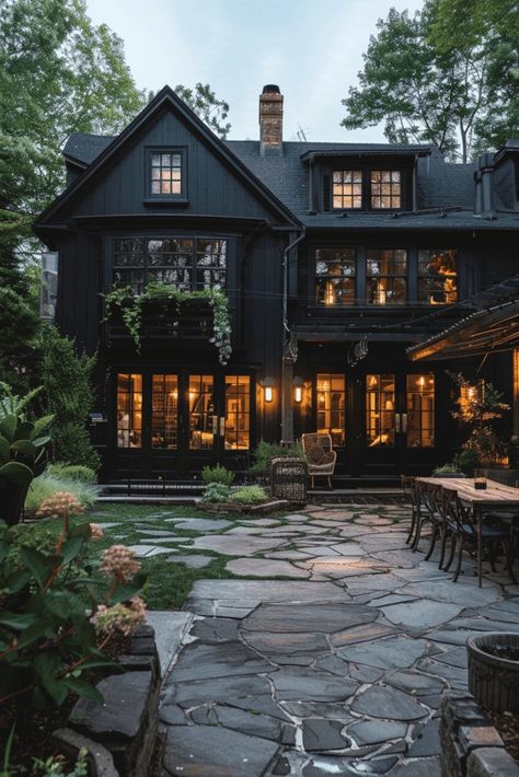 Barndominium Cottage, Dark Cottagecore Home, Moody Exterior, Victorian Naturalist, Cottagecore Houses, Cottagecore Homes, Dark Academia House, Dark Cottagecore House, Dark Maximalism