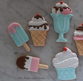 Ice Cream Sundae Cookies Decorated, Ice Cream Truck Cookies, Summer Sugar Cookies, Ice Cream Sunday, Cookie Display, Savoury Snacks, Ice Cream Pops, Sugar Cookie Royal Icing, Spring Cookies