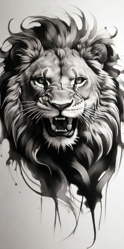 Lion Roaring Tattoo, Roaring Lion Tattoo, Aztec Tattoos Sleeve, Leg Sleeve Tattoos, Leg Tattoo Ideas, Big Cat Tattoo, Lion Sketch, Mens Lion Tattoo, Warrior Drawing