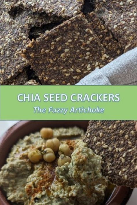 A delicious, simple to make homemade snack that requires only a handful of ingredients. These crispy, addictive crackers deliver a satisfying crunch that will keep you coming back for more! #chia seed recipes #healthy snacks #gluten free #vegan #vegetarian Dehydrator Seed Crackers, Seed Recipes Healthy, Chia Seed Recipes Healthy, Chia Seed Crackers, Healthy Snacks Gluten Free, Zucchini Dip, Seed Crackers Recipe, Sweet Potato Hummus, Healthy Crackers