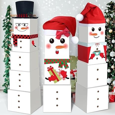 Amazon.com: Funtery 16 Pieces Snowman Family Boxes Stackable Christmas Gift Boxes Stackable Boxes 3 Designs Stackable Snowman Gift Box Tower Xmas Nesting Boxes Decorative Christmas Stacking Gift Boxes : Health & Household Stackable Snowman, Family Box, Christmas Gift Boxes, Snowman Family, Snowman Gifts, Nesting Boxes, Christmas Gift Box, Gift Boxes, Christmas Gift