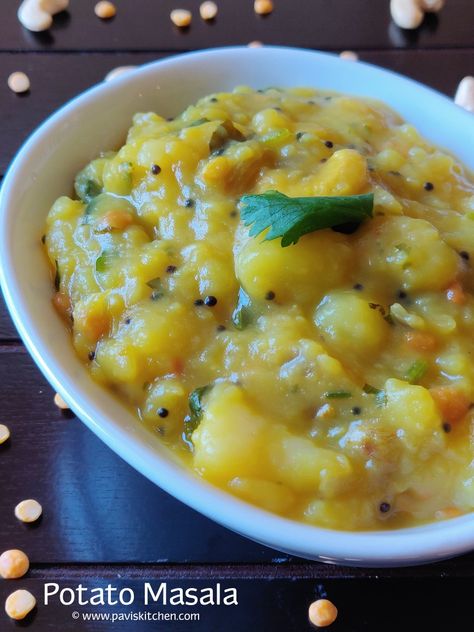 Potato Masala Recipe, Pineapple Curry Recipe, Poori Masala, Potato Masala, Upma Recipe, Recipe Potato, Produce Recipes, South Indian Style, Puri Recipes