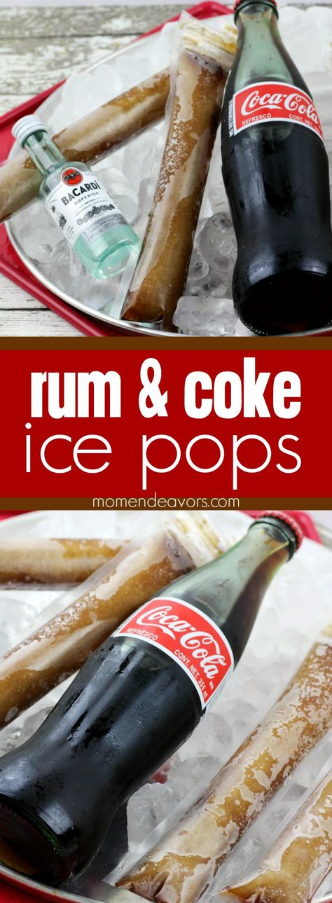 Switchel Recipe, Boozy Ice Pops, Alcoholic Popsicles, Rum And Coke, Boozy Popsicles, Ice Pop Recipes, Popsicle Recipes, Ice Pops, Frozen Drinks