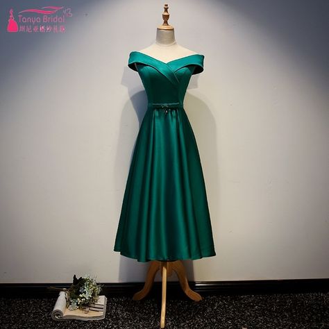 Simple Wedding Guest Dress, Bridesmaid Dresses Tea Length, Green Bridesmaid Dresses Short, Dresses Tea Length, Off Shoulder Bridesmaid Dress, Formal Wedding Party, Silver Bridesmaid Dresses, Tea Length Bridesmaid Dresses, Summer Bridesmaid Dresses