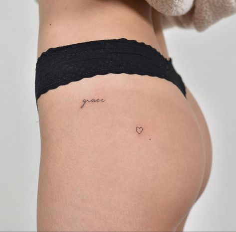 Tiny Tattoos On Buttcheek, Knicker Line Tattoo, Heart On Buttcheek Tattoo, Heart Tattoo Buttcheek, Bum Cheek Tattoo Women, Under Bobs Tattoos, Heart Tattoo On Bum Cheek, Tattoo Samples, Tiny Heart Tattoos