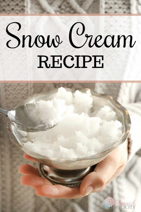 Easy Snow Cream Recipe, Snow Cream Recipe, Snowcream Recipe, Snow Ice Cream, Making Snow, Winter Deserts, Snow Cream, Snow Ice, How To Make Snow