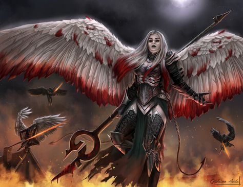 Mtg Fanart, Corrupted Angel, Paizo Pathfinder, Illustrator Character, Character Designer, Dragon Wings, Angel Art, A Character, Magic The Gathering