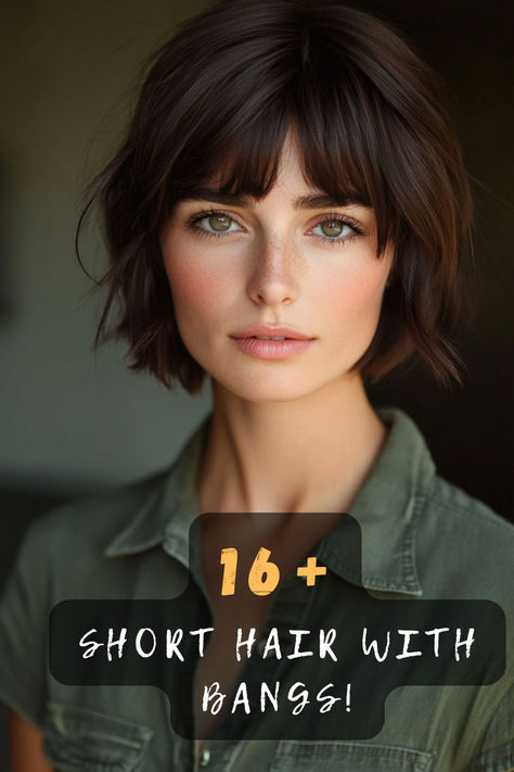 Revamp your style with trendy short hair and bangs. Click to see how this combo can redefine your look! ✂️👩 #ShortHair #HairWithBangs #TrendyLooks #StyleBoost #HairMakeover How To Style Short Bangs, Short Hair And Bangs, Short Hairstyles With Bangs, Trendy Short Hair, Hair Makeover, Short Hair With Bangs, Trendy Short Hair Styles, Short Hairstyles, Hairstyles With Bangs