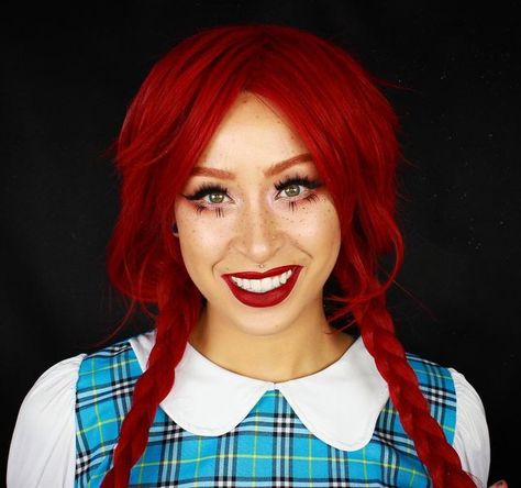 Nickeil Genesis on Instagram: "When you try to start a raggedy Anne look and end up evolving into Wendy’s hahaha. Well why the fck nawwwttt here’s glam ass Wendy’s for ya! Super easy and quick for a last minute Halloween costume. Honestly this makeup could be used for a number of looks like Dorothy from Wizard of Oz…actually Raggedy Anne or just a cute looking doll type ish. The tutorial is going to be up super late tonight but I’ve finally managed to catch up for the last few days of this month Raggedy Ann Makeup, Dorothy From Wizard Of Oz, Raggedy Anne, Last Minute Halloween Costume, Last Minute Halloween, Glitter Liner, Makeup Simple, Jane Doe, Last Minute Halloween Costumes