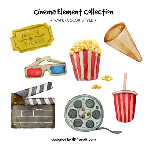 Film Elements, Business Card Texture, Cinema Ticket, Ticket Design, Lights Camera Action, Film Movie, Premium Vector, Graphic Resources, Business Cards